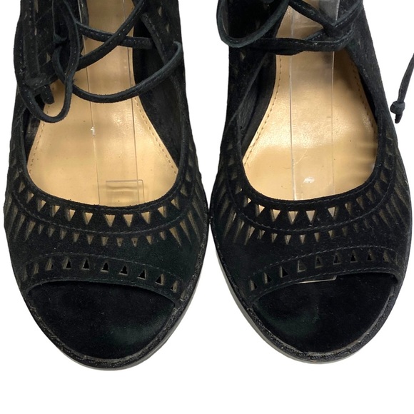 𝅺Vince Camuto Tarita Sandal Heels Laser Cut Black 7 - Picture 6 of 14